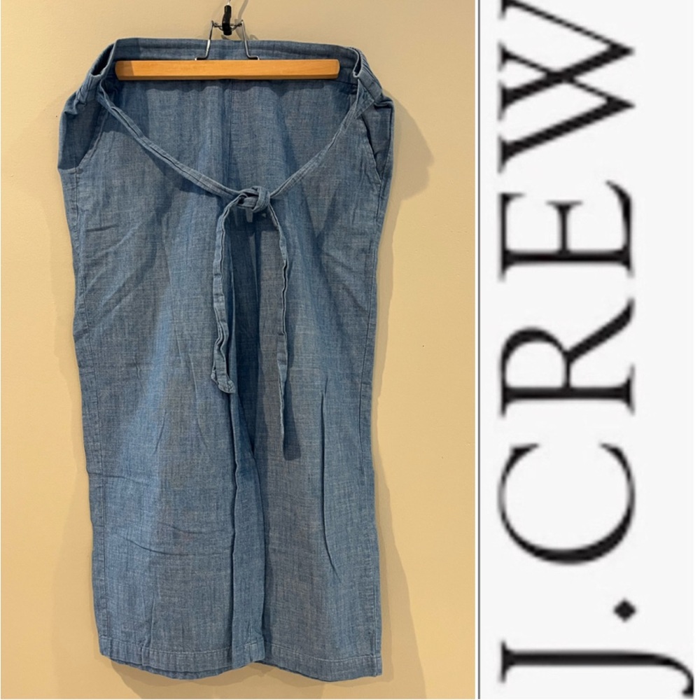 Cute J. Crew tie front thin denim crop pants size 14